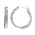 Primrose Sterling Silver Crisscross Hoop Earrings, Women's, Grey