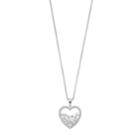 Simply Vera Vera Wang Sterling Silver 1/4 Carat T.w. Diamond Openwork Heart Pendant Necklace, Women's, Size: 18, White