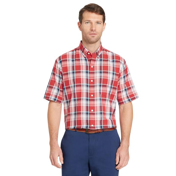 Men's Arrow Seersucker Button-down Shirt, Size: Medium, Brt Red