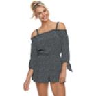 Juniors' As U Wish Tie-sleeve Off-shoulder Romper, Teens, Size: Large, Blue