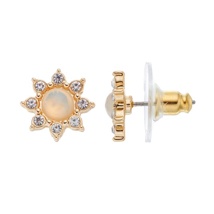 Lc Lauren Conrad Simulated Opal Starburst Nickel Free Stud Earrings, Women's, White
