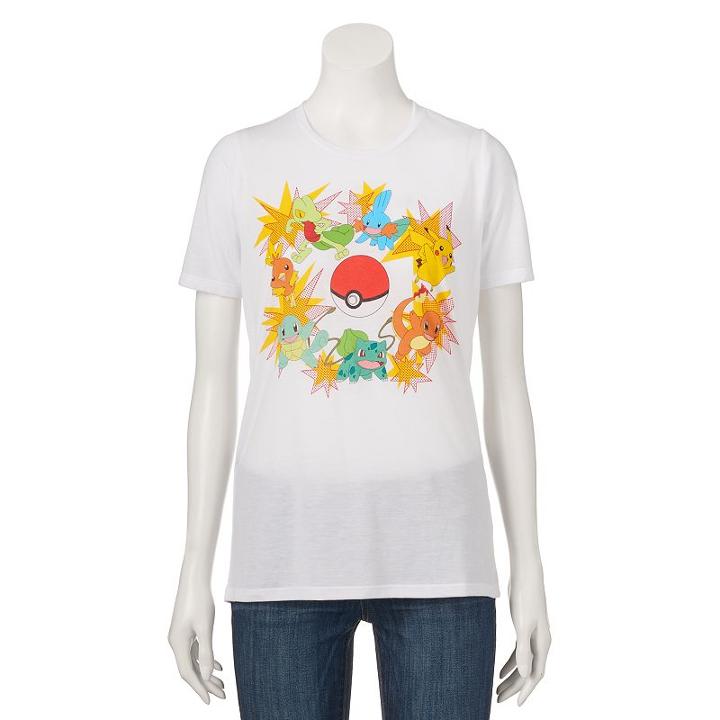 Juniors' Pokmon Characters Graphic Tee, Girl's, Size: Large, White