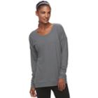 Women's Tek Gear&reg; Cross Back Long Sleeve Tee, Size: Small, Dark Grey