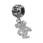 Dayna U Sterling Silver Wisconsin Badgers Team Logo Mom Charm, Women's, Grey