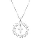 Sterling Silver Faith Cross Pendant Necklace, Women's, Size: 18, Grey