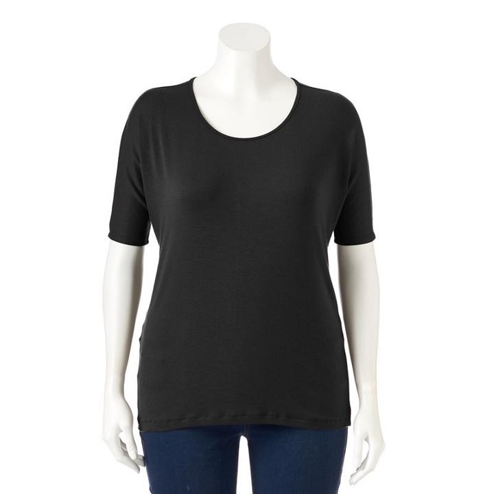 Plus Size Apt. 9&reg; Splatter Dolman Tee, Women's, Size: 1xl, Black