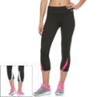 Women's Fila Sport&reg; Contrast Hem Capri Leggings, Size: Small, Black