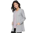 Juniors' Pink Republic Strappy Side Vent Cardigan, Teens, Size: Small, Grey