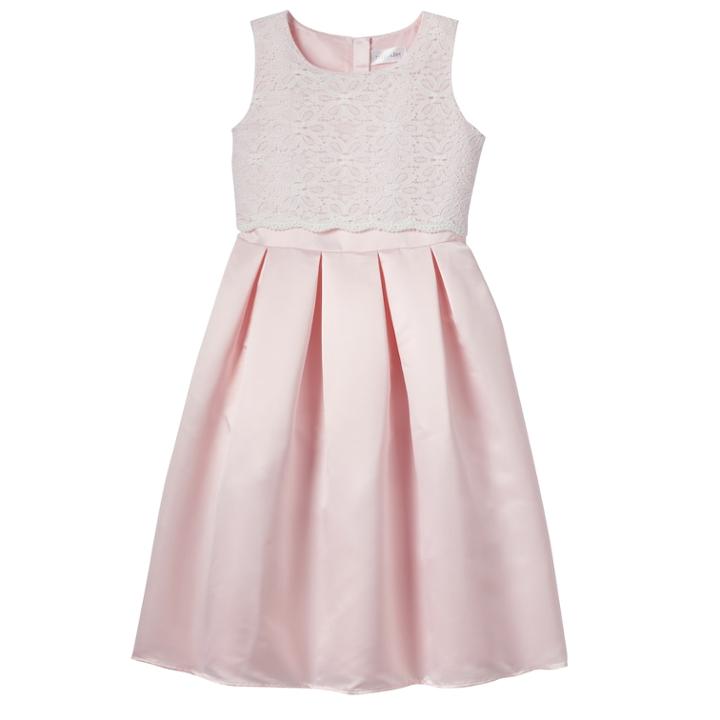 Girls 7-14 Lavender Lace Bodice Popover Ballerina Length Special Occasion Dress, Size: 7, Light Pink