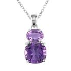 Sterling Silver Rose De France And Amethyst Pendant, Women's, Size: 18, Purple