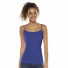 Juniors' So&reg; Scoopneck Satin-trim Cami Tank Top, Teens, Size: Small, Med Blue