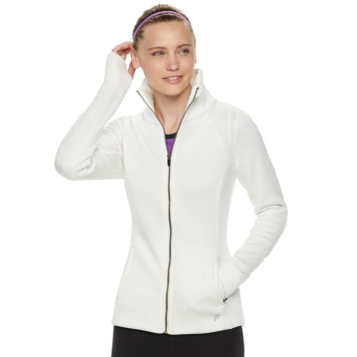 Women's Fila Sport&reg; Fleece Thumb Hole Jacket, Size: Xl, White