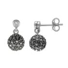 Lavish By Tjm Sterling Silver Cubic Zirconia Ball Drop Earrings - Made With Swarovski Marcasite, Women's, White