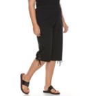 Plus Size Croft & Barrow&reg; Lace-up Skimmer Capris, Women's, Size: 3 - Regular, Black