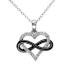 1/10 Carat T.w. Diamond Sterling Silver Two Tone Infinity Heart Pendant, Women's, Size: 18, White
