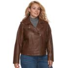 Plus Size Levi's Faux-leather Jacket, Women's, Size: 1xl, Lt Brown