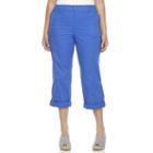 Plus Size Croft & Barrow&reg; Cuffed Twill Pants, Women's, Size: 16 W, Blue (navy)