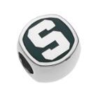 Logoart Sterling Silver Michigan State Spartans Bead, Women's, Green