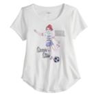 Girls 7-16 & Plus Size So&reg; Curve Hem Shiny Graphic Tee, Size: 18 1/2, White