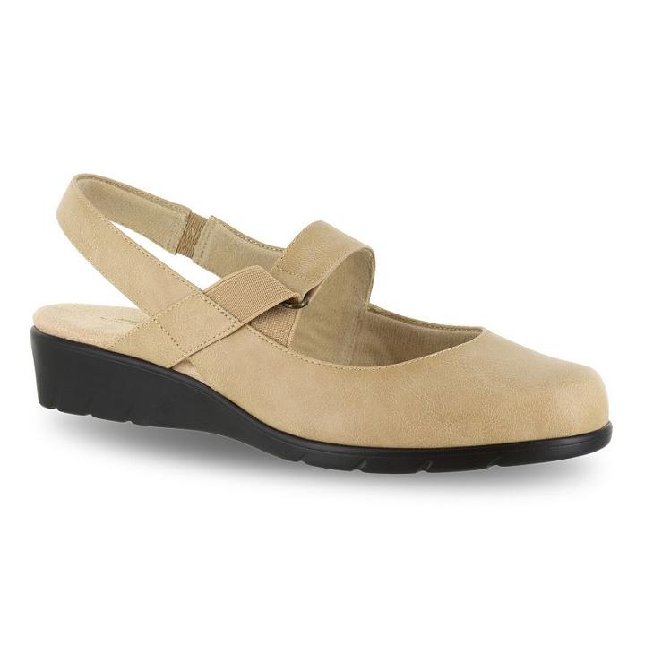 Easy Street Chessa Women's Slingback Mary Jane Shoes, Size: 6.5 Ww, Natural