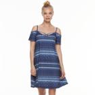 Juniors' Mudd&reg; Strappy Off-the-shoulder Fit & Flare Dress, Teens, Size: Xs, Blue