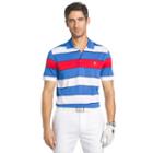 Izod, Men's Eagle Classic-fit Wide-striped Performance Golf Polo, Size: Medium, Dark Blue
