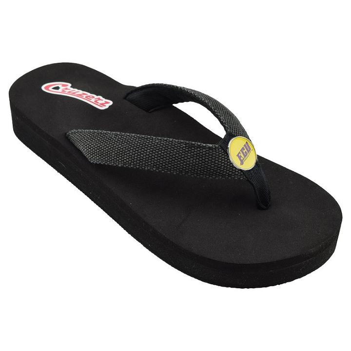 Women's East Carolina Pirates Venice Beach Flip-flops, Size: 8, Black