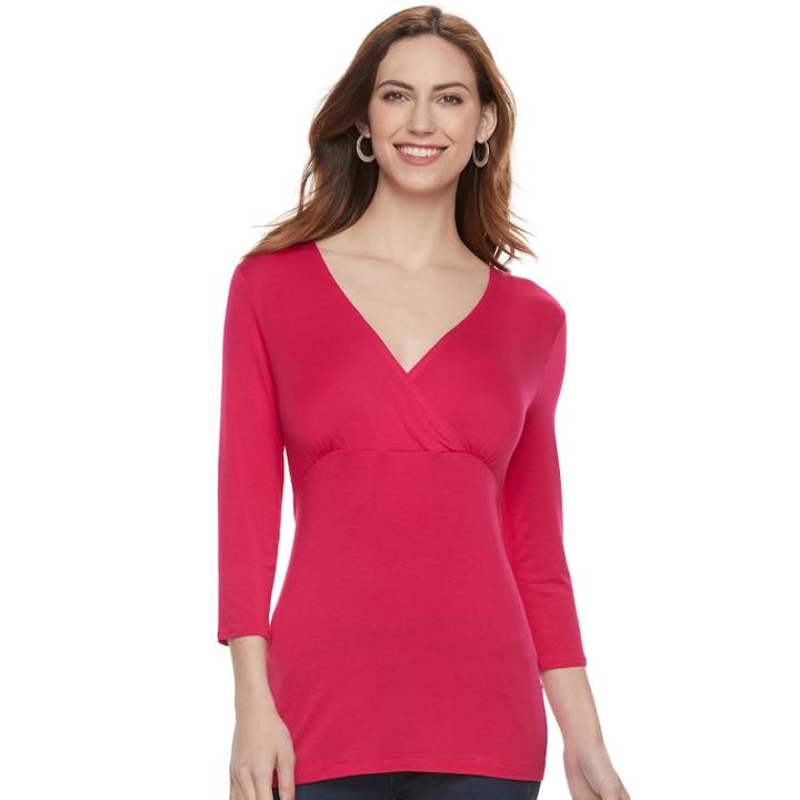 Maternity A:glow Surplice Nursing Tee, Women's, Size: S-mat, Dark Pink