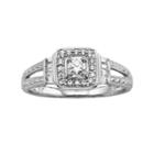 Simply Vera Vera Wang Diamond Halo Engagement Ring In 14k White Gold (1/3 Ct. T.w.), Women's, Size: 5.50