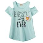 Girls 7-16 Eyelash Cold-shoulder Tie Front Striped Tee, Girl's, Size: Small, Blue