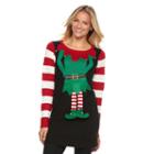 Women's Christmas Tunic Sweater, Size: Small, Black