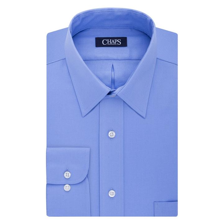 Big & Tall Chaps Regular-fit Stretch-collar Wrinkle-free Dress Shirt, Men's, Size: 18.5 32/3b, Light Blue