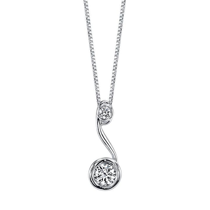 Sirena Collection 14k White Gold 1/5 Carat T.w. Certified Diamond Swirl Pendant Necklace, Women's, Size: 18