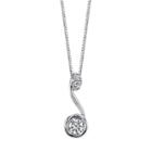 Sirena Collection 14k White Gold 1/5 Carat T.w. Certified Diamond Swirl Pendant Necklace, Women's, Size: 18