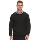 Men's Apt. 9&reg; Slim-fit Textured Crewneck Sweater, Size: Medium, Black