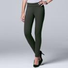 Women's Simply Vera Vera Wang Pull-on Skinny Pants, Size: M Long, Dark Green