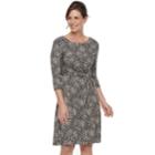 Women's Dana Buchman Printed Knot-front Dress, Size: Medium, Dark Beige