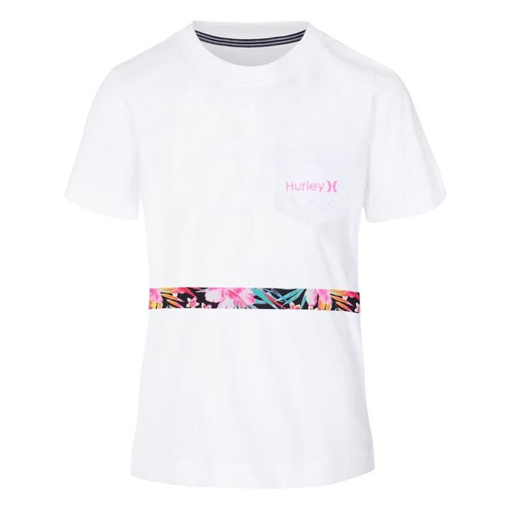 Boys 4-7 Hurley Striped Pocket Graphic Tee, Size: 4, White
