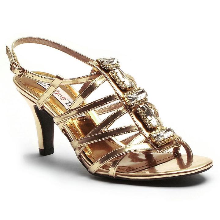 2 Lips Too Too Elle Women's High Heel Sandals, Girl's, Size: Medium (8), Gold