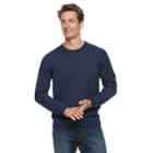 Men Apt. 9&reg; Wool-blend Merino Crewneck Sweater, Size: Large, Blue (navy)