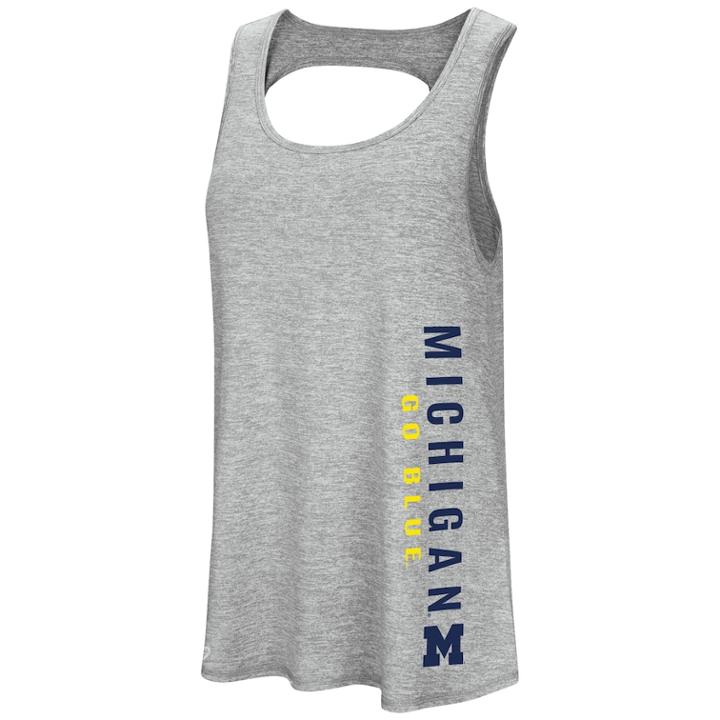 Women's Colosseum Michigan Wolverines Twisted Back Tank Top, Size: Large, Oxford