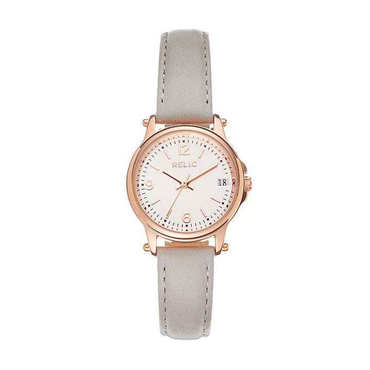 Relic Women's Matilda Leather Watch, Grey