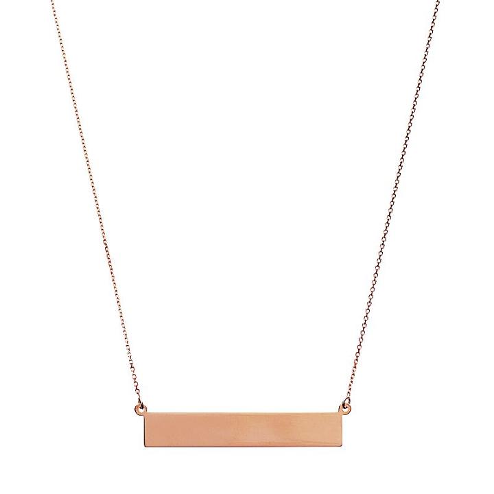 14k Gold 35 Mm Bar Necklace, Women's, Size: 16, Pink
