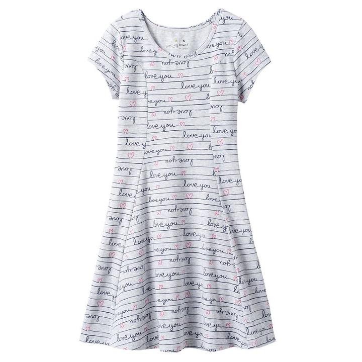 Girls 4-10 Jumping Beans&reg; Floral Skater Dress, Girl's, Size: 6x, Light Grey