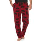 Men's Croft & Barrow&reg; Patterned Microfleece Lounge Pants, Size: Large, Dark Red