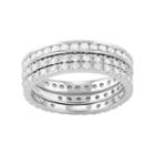 Journee Collection Sterling Silver Cubic Zirconia Wedding Ring Set, Women's, Size: 8, White