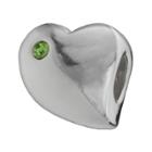 Individuality Beads Sterling Silver Crystal Heart Bead, Women's, Green