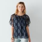 Women's Sonoma Goods For Life&trade; Paisley Pintuck Top, Size: Xl, Dark Blue