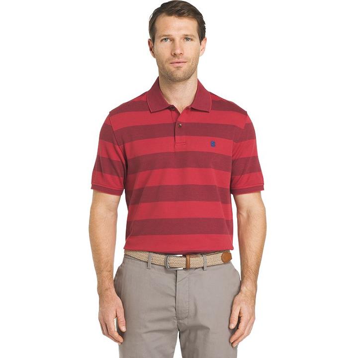 Men's Izod Sportflex Classic-fit Striped Stretch Performance Polo, Size: Large, Drk Purple, Comfort Wear