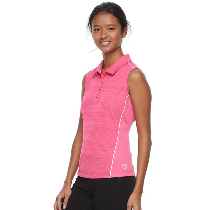 Women's Fila Sport&reg; Sleeveless Knit Golf Polo, Size: Xl, Med Pink